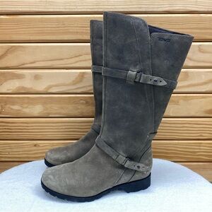 Teva De La Vina Riding Boots 7 US Leather Waterproof Moto Biker Side Zip 1003011